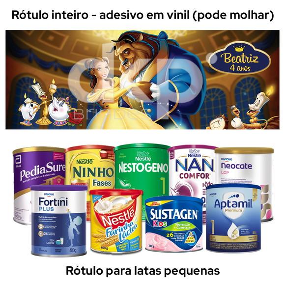 Rótulo para Lata de Leite a Bela e a Fera