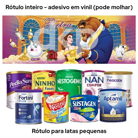 Rótulo para Lata de Leite a Bela e a Fera