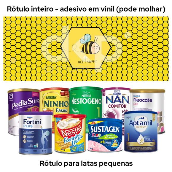 Rótulo para Lata de Leite Abelhinha Bee Happy