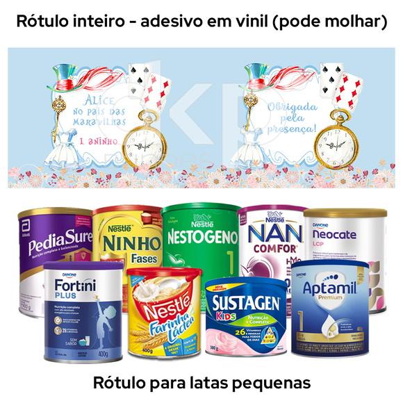 Rótulo para Lata de Leite Alice no País das Maravilhas
