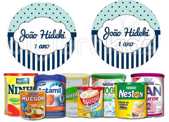 Rótulo para Lata de Leite Azul