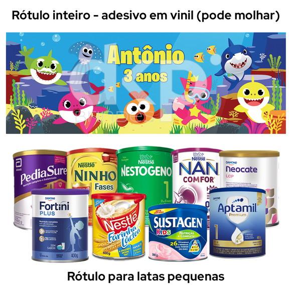 Rótulo para Lata de Leite Baby Shark