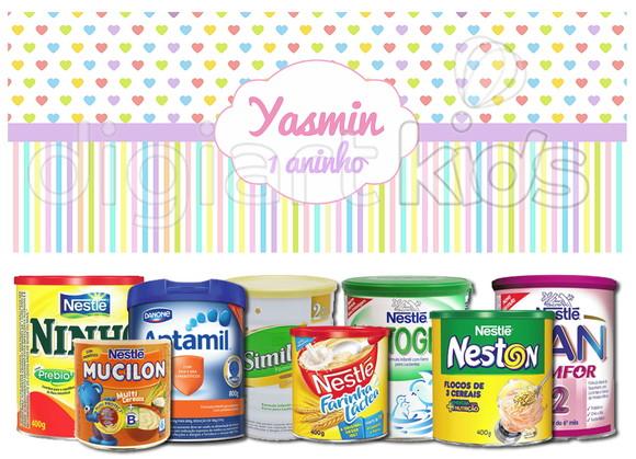Rótulo para Lata de Leite Candy Colors