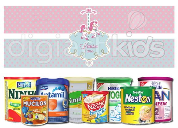 Rótulo para Lata de Leite Carrossel