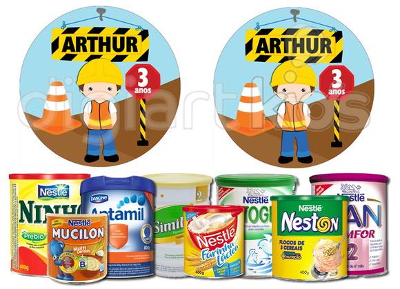 Rótulo para Lata de Leite Construtor