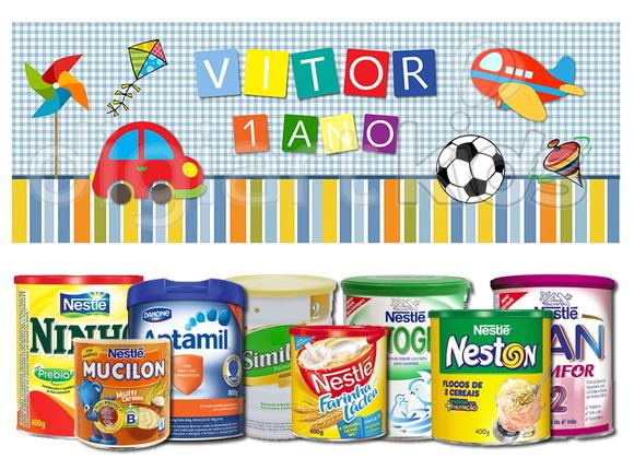 Rótulo para Lata de Leite e Similares Brinquedos