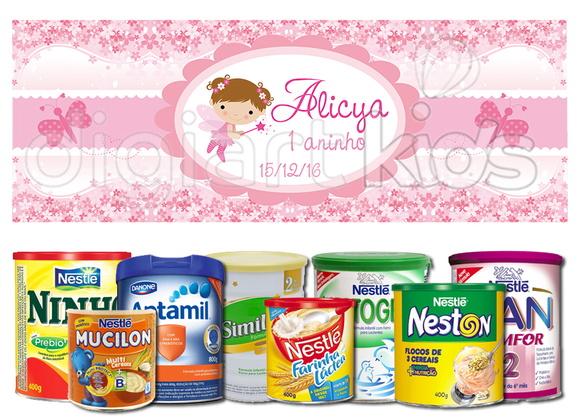 Rótulo para Lata de Leite Fadinha