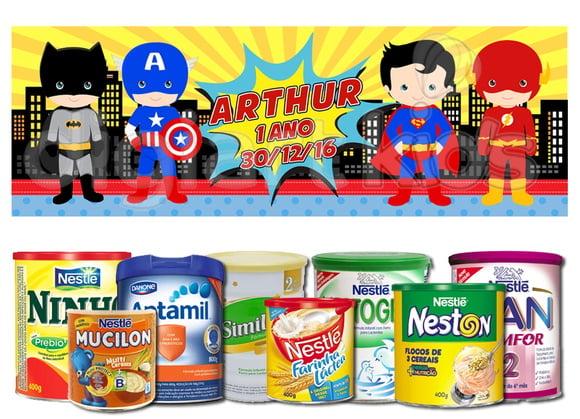 Rótulo para Lata de Leite Heróis