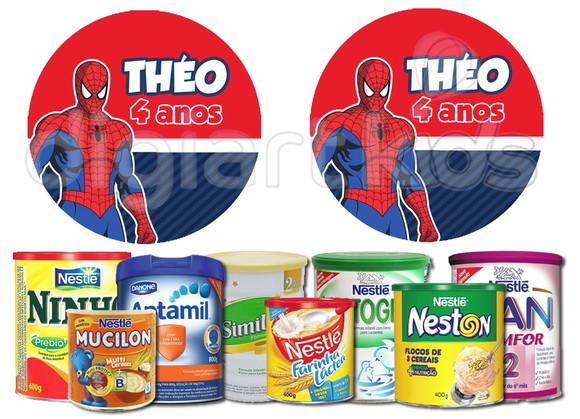 Rótulo para Lata de Leite Homem-aranha