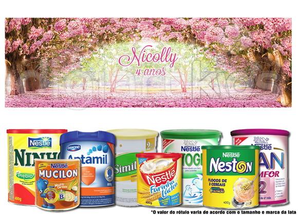 Rótulo para Lata de Leite Jardim Encantado