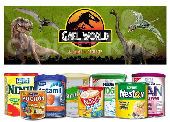 Rótulo para Lata de Leite Jurassic Park