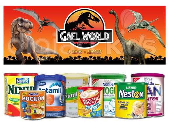 Rótulo para Lata de Leite Jurassic World