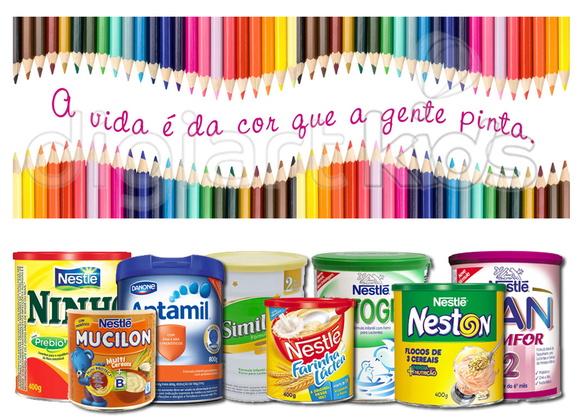 Rótulo para Lata de Leite Lápis de Cor