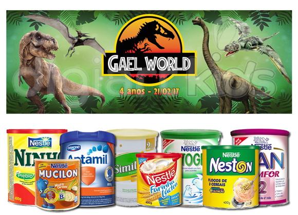 Rótulo para Lata de Leite Jurassic Park