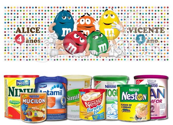 Rótulo para Lata de Leite M&Ms