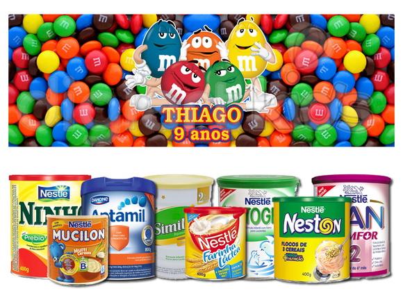 Rótulo para Lata de Leite M&Ms