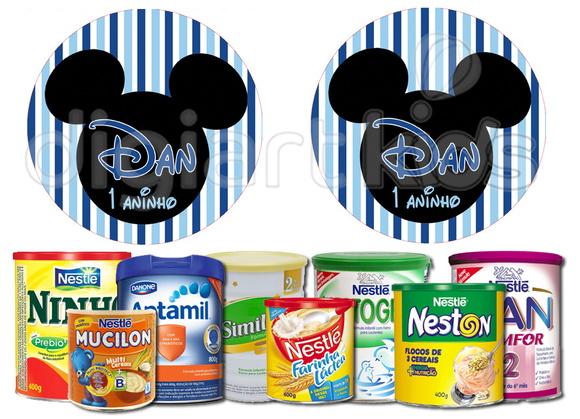 Rótulo para Lata de Leite Mickey