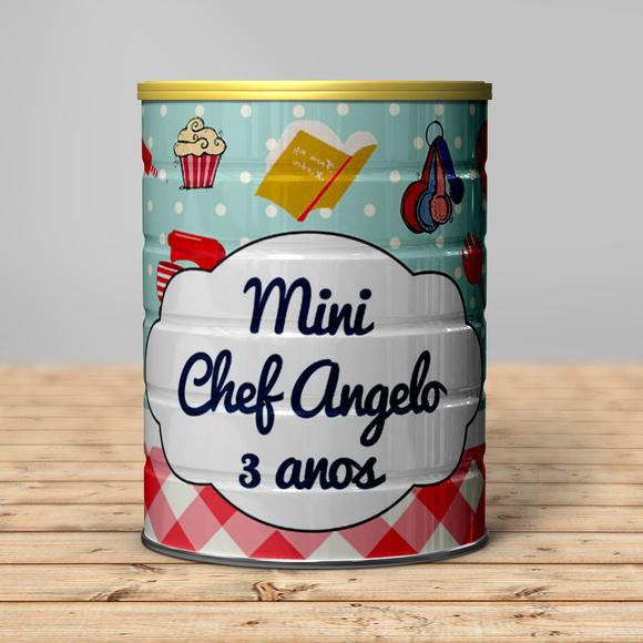Rótulo para Lata de Leite Mini Chef