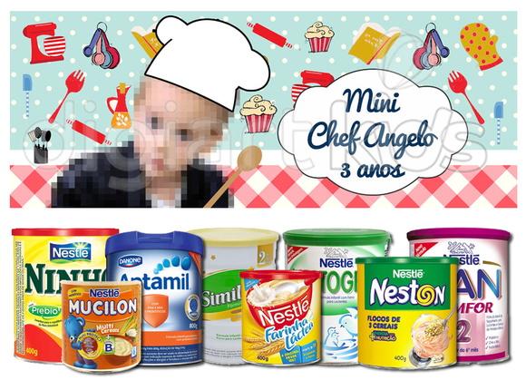 Rótulo para Lata de Leite Mini Chef