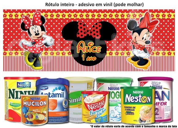 Rótulo para Lata de Leite Minnie