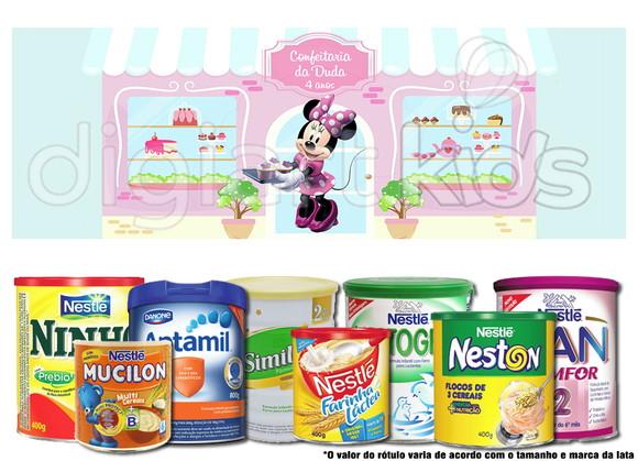 Rótulo para Lata de Leite Minnie Confeiteira