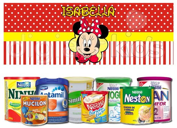 Rótulo para Lata de Leite Minnie