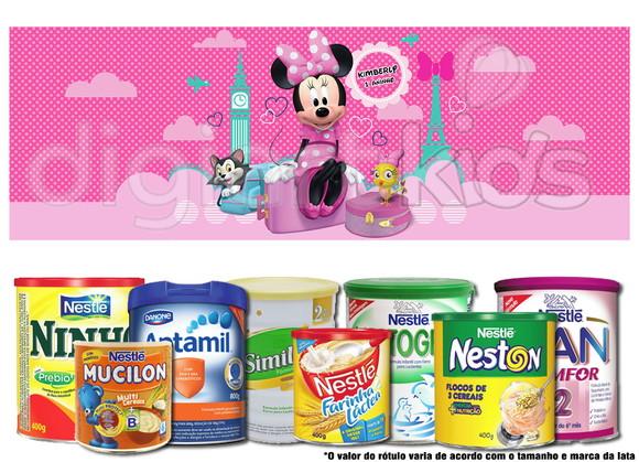 Rótulo para Lata de Leite Minnie em Paris