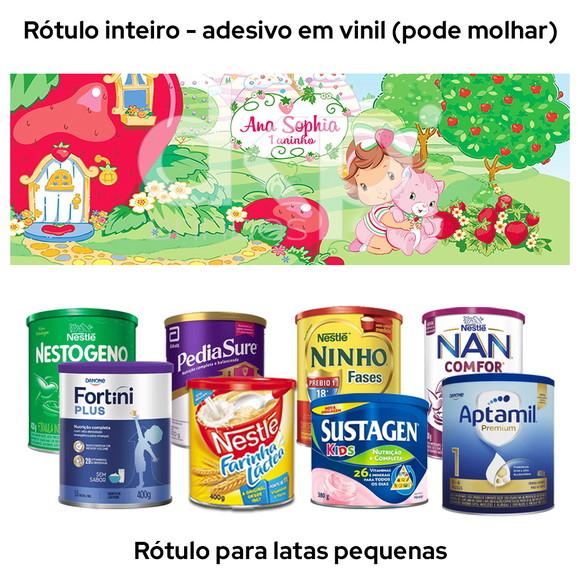 Rótulo para Lata de Leite Moranguinho Baby