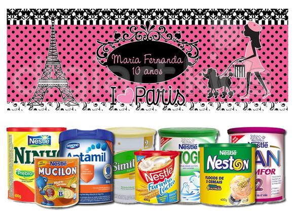 Rótulo para Lata de Leite Paris
