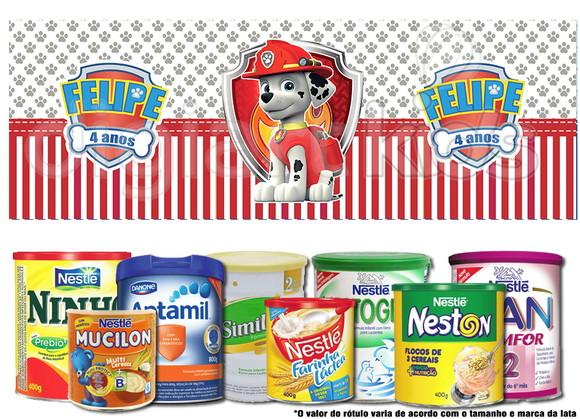 Rótulo para Lata de Leite Patrulha Canina