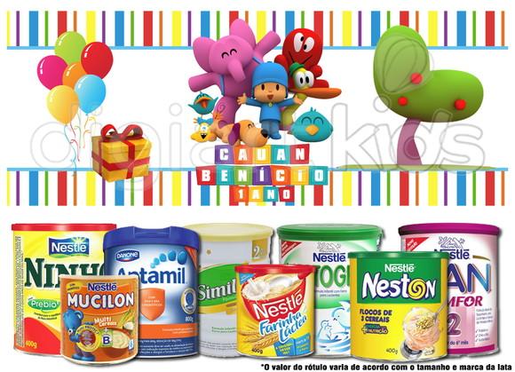 Rótulo para Lata de Leite Pocoyo