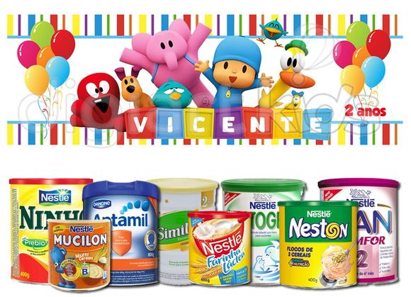 Rótulo para Lata de Leite Pocoyo