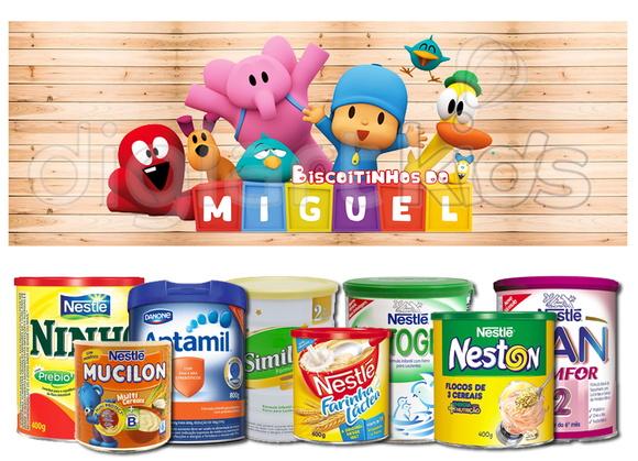 Rótulo para Lata de Leite Pocoyo