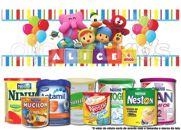 Rótulo para Lata de Leite Pocoyo
