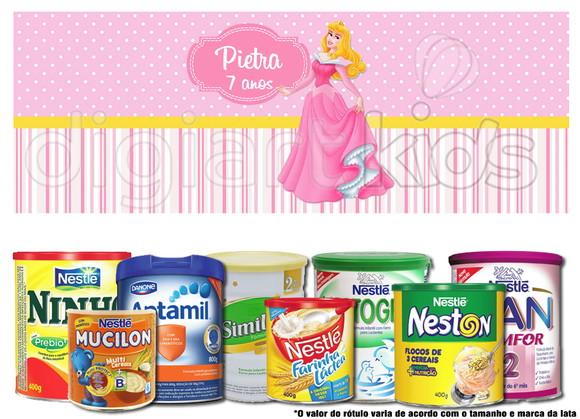 Rótulo para Lata de Leite Princesa Aurora