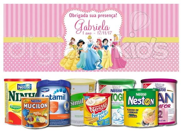 Rótulo para Lata de Leite Princesas