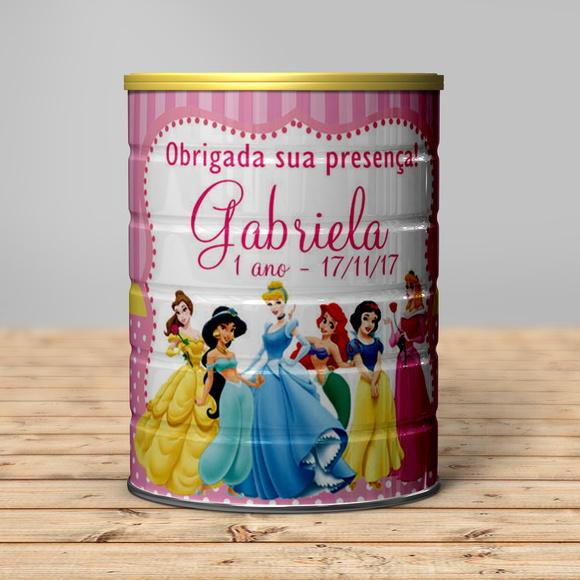 Rótulo para Lata de Leite Princesas