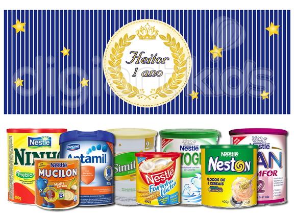 Rótulo para Lata de Leite Realeza - Pedido Personalizado