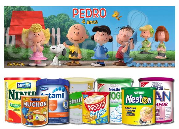 Rótulo para Lata de Leite Snoopy