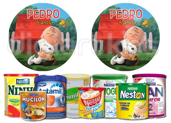 Rótulo para Lata de Leite Snoopy