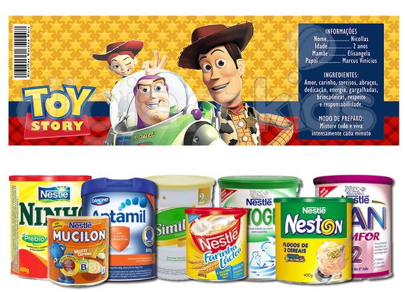 Rótulo para Lata de Leite Toy Story