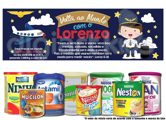 Rótulo para Lata de Leite Volta ao Mundo