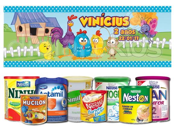 Rótulo para Lata Leite 400g Galinha Pintadinha
