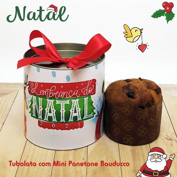 Tubolata com Mini Panetone Bauducco Feliz Natal