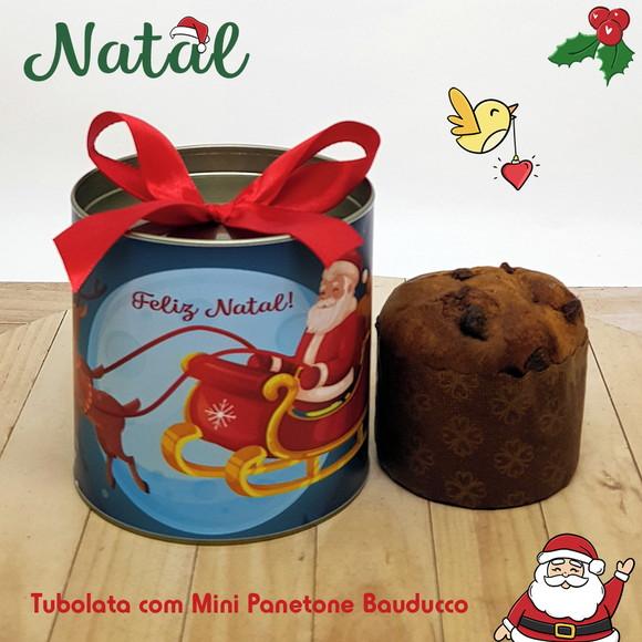 Tubolata com Mini Panetone Bauducco Papai Noel no Trenó