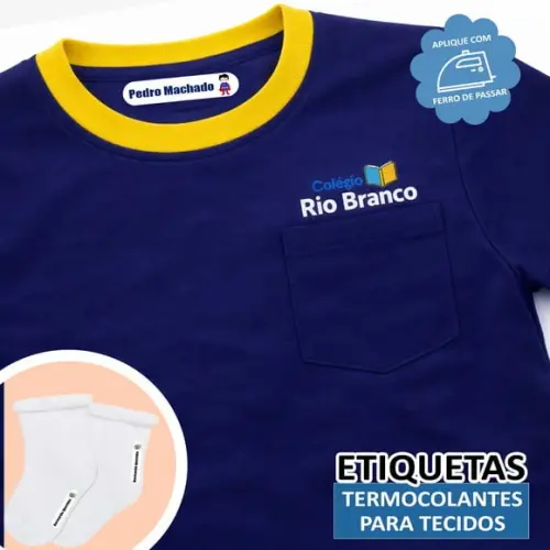 20 Etiquetas Termocolantes para Uniformes e Roupas
