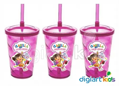 Adesivo p/Copo Twister- Dora Aventureira