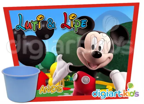 Adesivo para Baldinho de Pipoca Casa do Mickey
