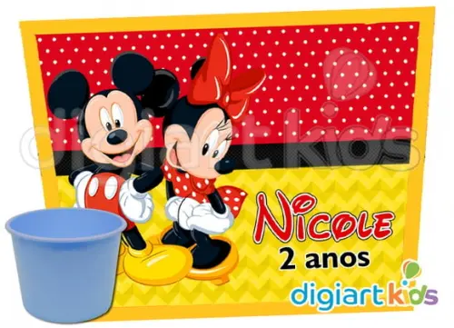 Adesivo para Baldinho de Pipoca Mickey e Minnie