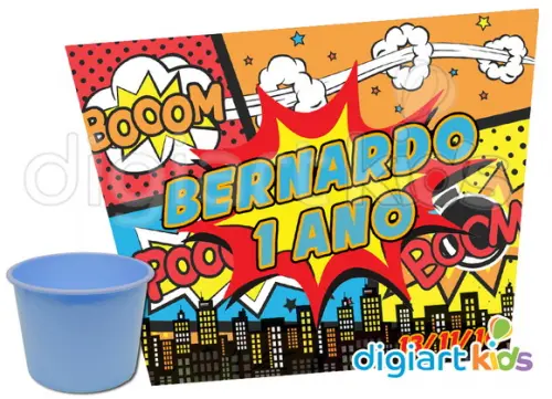 Adesivo para Baldinho de Pipoca Heróis